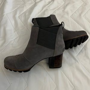 Gray Sorel Suede-Like Boots